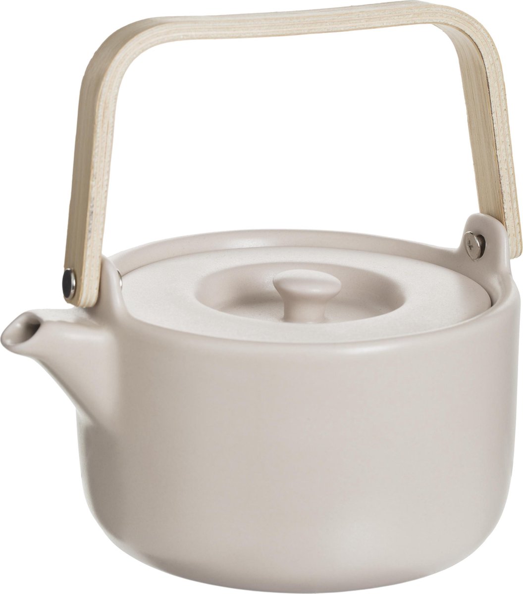 Ceramic teapot with bamboo 80cl - Handle, sieve, filter