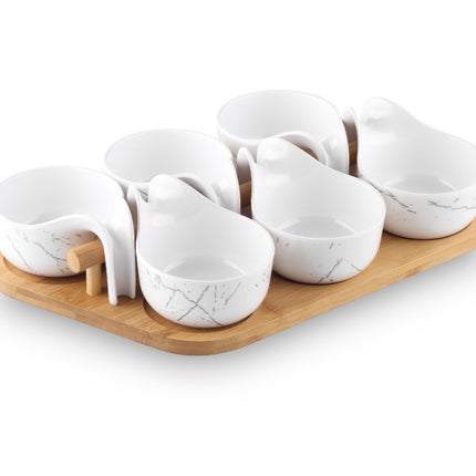 Servierbrett-Schälchen-Set aus Melamin-Schalen