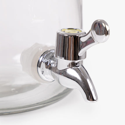 5er-Set – 3L Karaffe mit Anti-Tropf-Zapfhahn + 4 Gläser (390ml) – Ideal für Erfrischungsgetränke, Limonade & Säfte – Stilvolles Serviergeschirr für Partys, BBQs und Picknicks