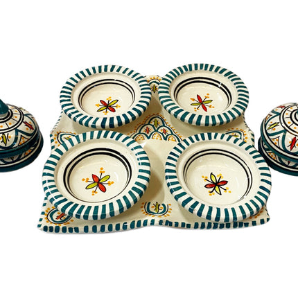 Set mit 4 kleinen Tajines grün