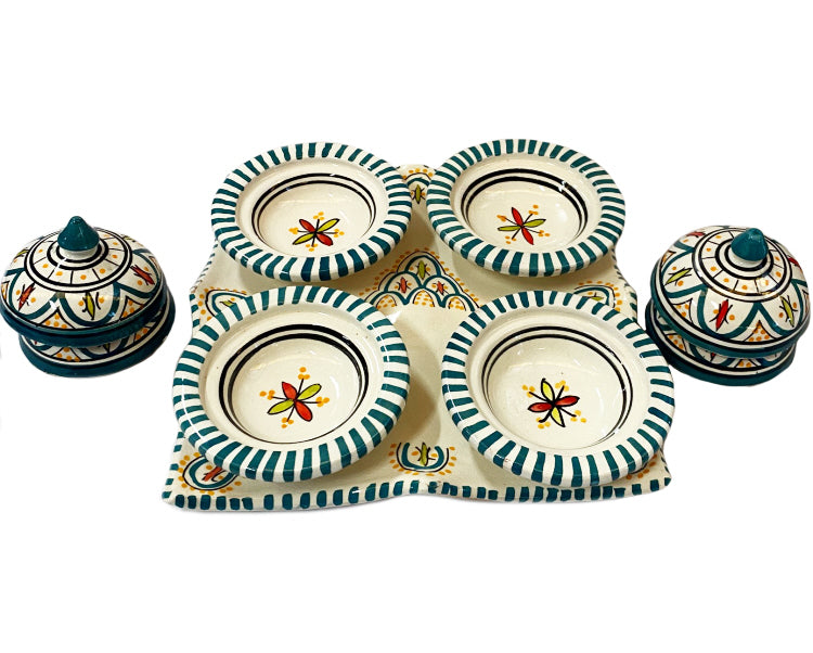 Set of 4 small green tagines