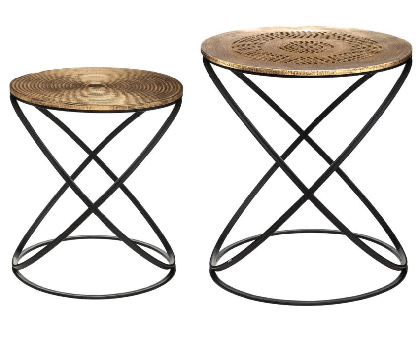 Set of 2 side tables, Ethnik