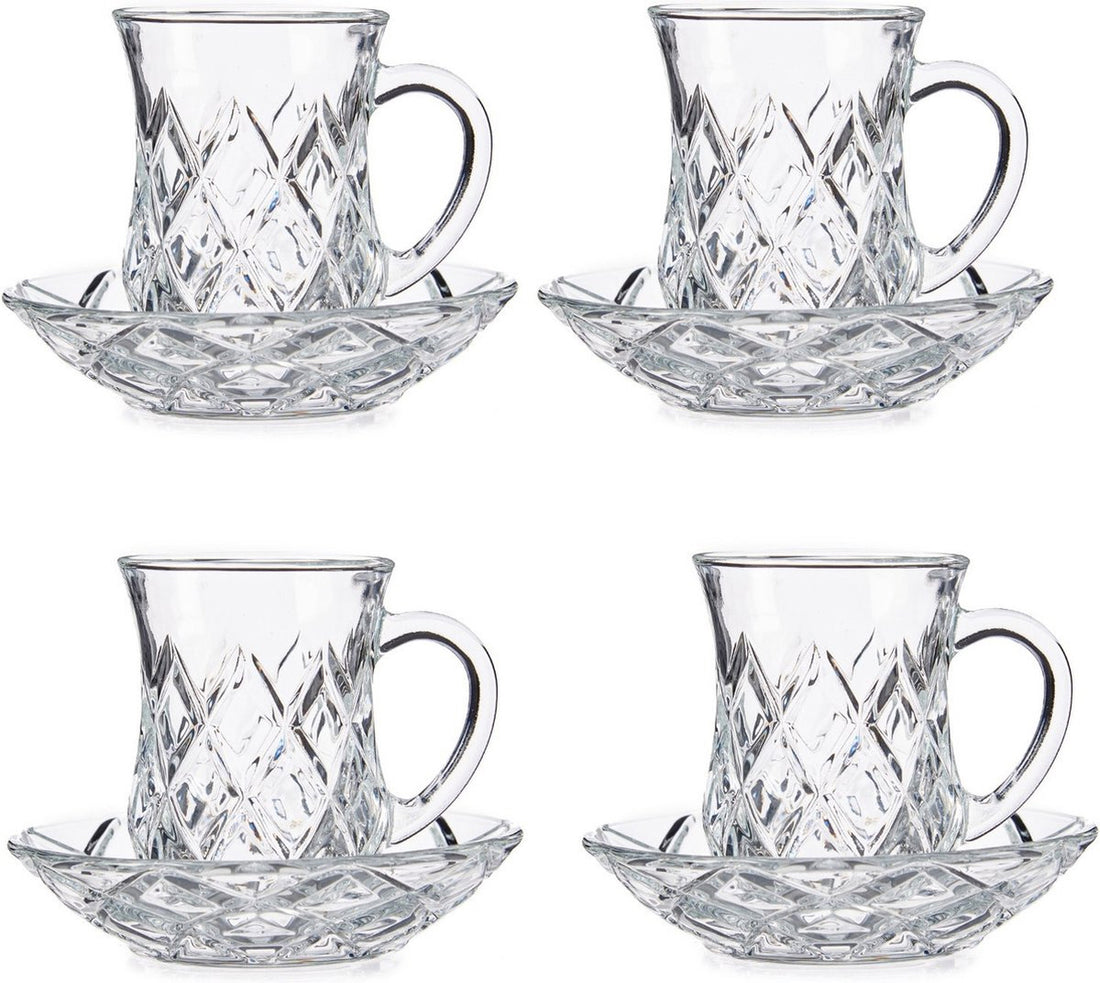 Lot de 4 tasses à thé avec soucoupe 125 ml