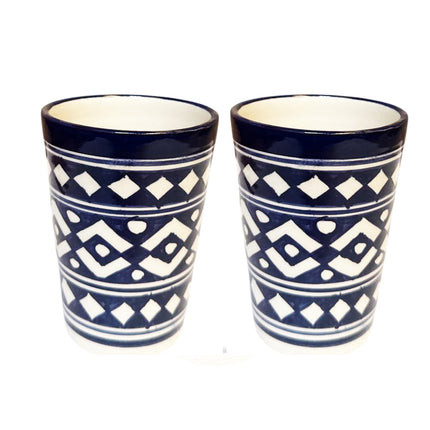 Set aus 2 marokkanischen Bechern Fès – Dunkelblaue Keramik