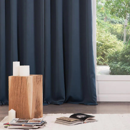 2er-Set Verdunkelungsvorhänge – 135x240 cm – Thunderstorm Blau – Schalldämmend & Wärmeisoliert – Mit Ösen