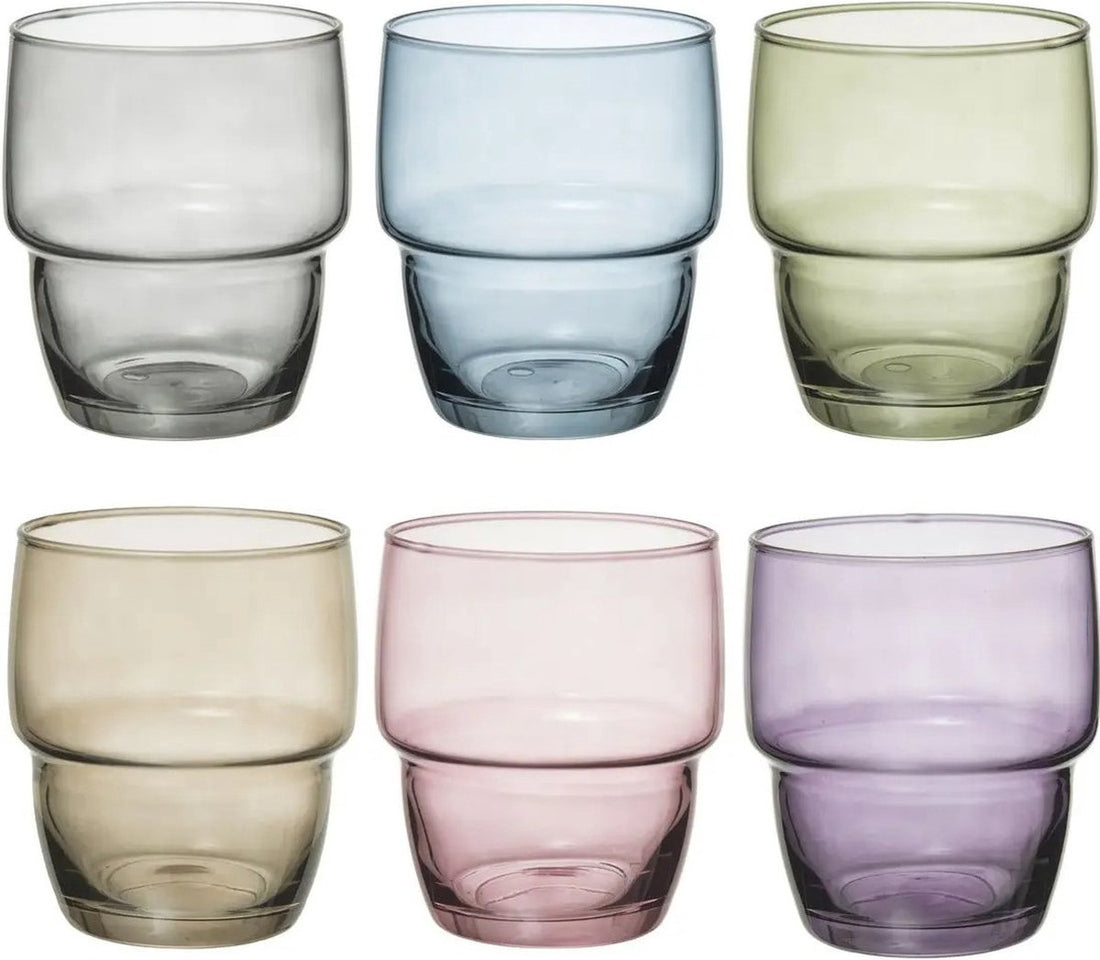 Set of 6 stackable water/juice glasses 280 ml