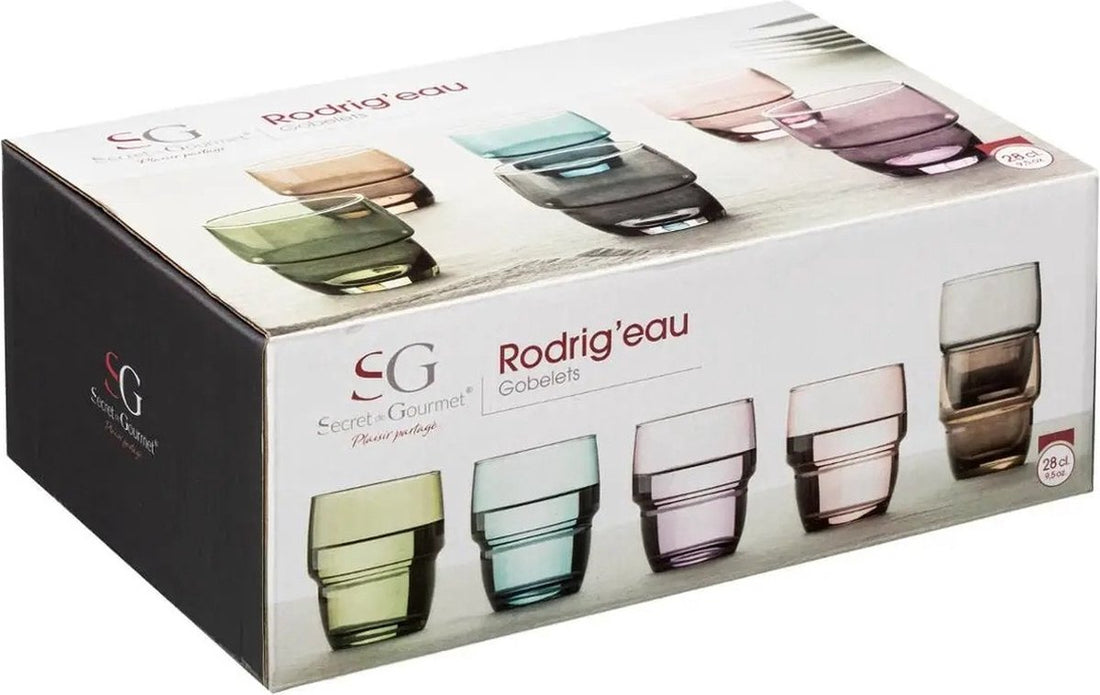 Set of 6 stackable water/juice glasses 280 ml