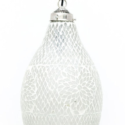 Mozaïek lamp transparant & wit Bohemian