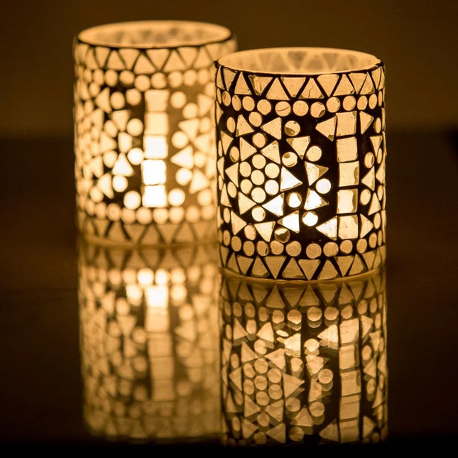 Oosterse mozaïek waxinehouder transparant