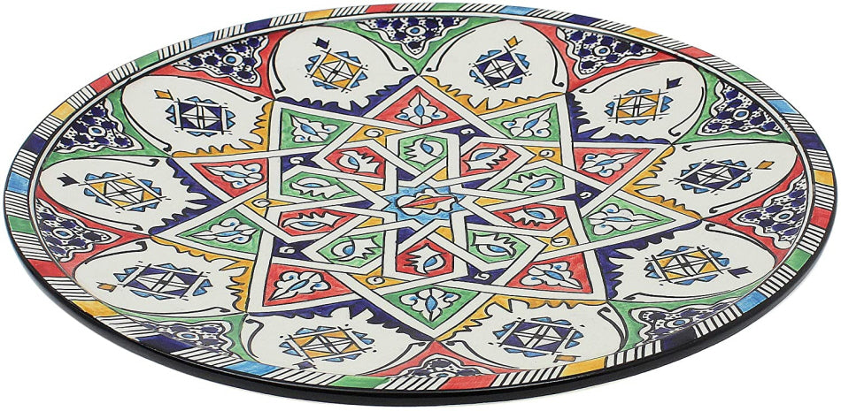 Plat de service marocain en poterie Fès Ø35