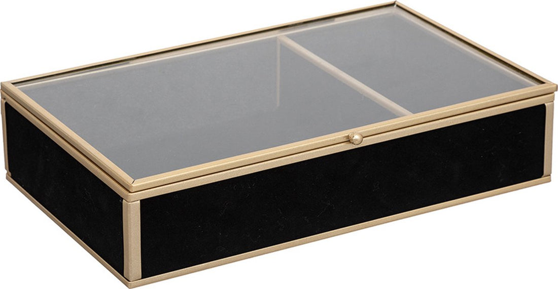 Boîte à bijoux en verre et velours
