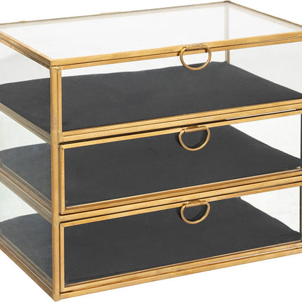 Goldschmuckschatulle Glas - Ausziehbar