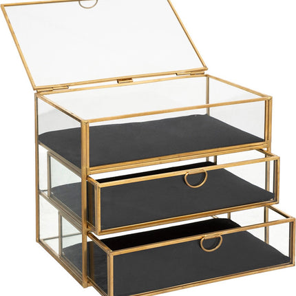 Goldschmuckschatulle Glas - Ausziehbar