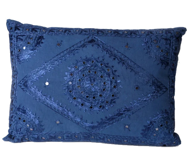 Oriental decorative cushion 50x35 cm dark blue
