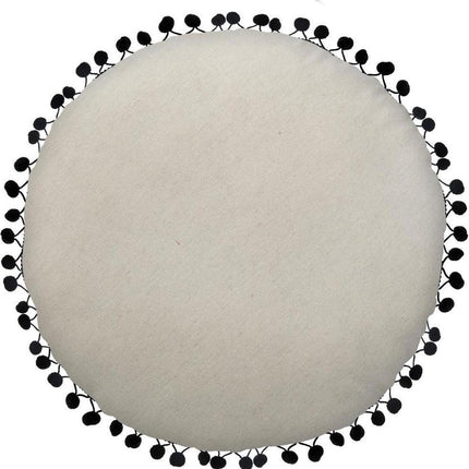 Sierkissen Rund – Mandala – Schwarz-Weiß – Durchmesser 40 cm