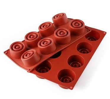 Moule de cuisson en silicone cylindres tourbillonnants