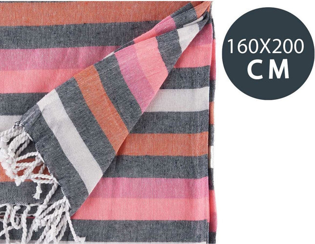 Multifunctionele sjaal Strepen Roze (160 x 200 cm)