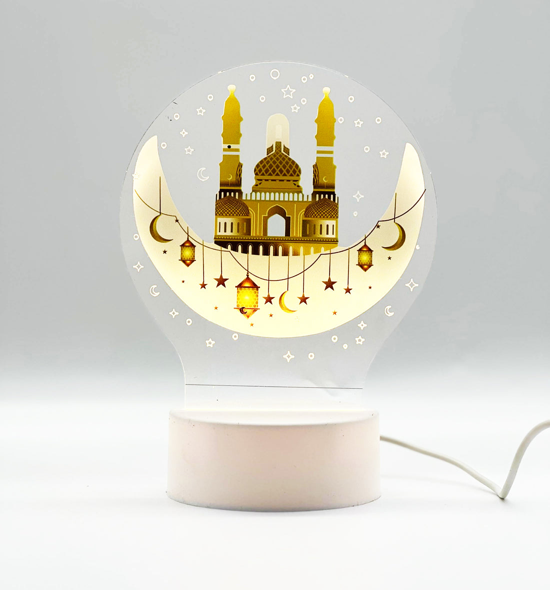 Lampe 3D Mubarak, Veilleuse LED Ramadan, décorations de l'Aïd