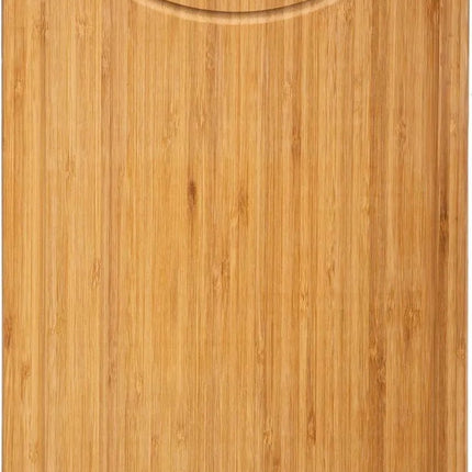 Snijplank met metalen handvat 30 x 20 cm van bamboe hout - Serveerplank - Broodplank