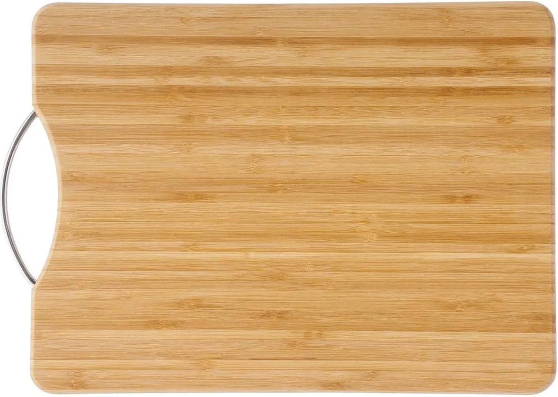 Secret de Gourmet snijplank bamboe 30 x 20 cm – broodplank met metalen handvat – foto 2