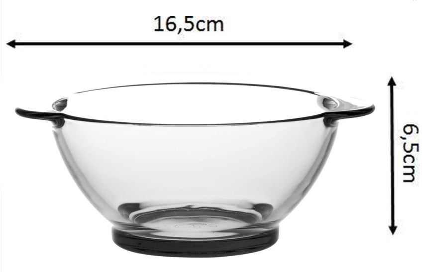 Glass soup bowls with handles - set of 3