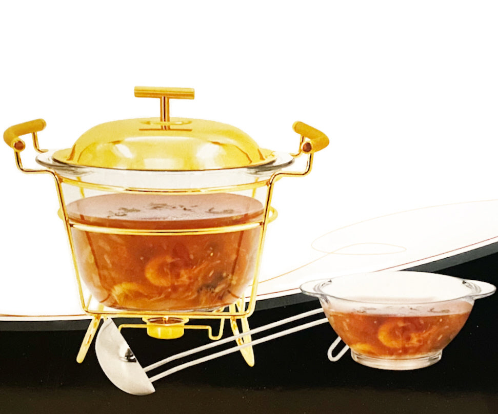 Glass Soup Tureen Soup Pot Soup Bowl with tealight holder