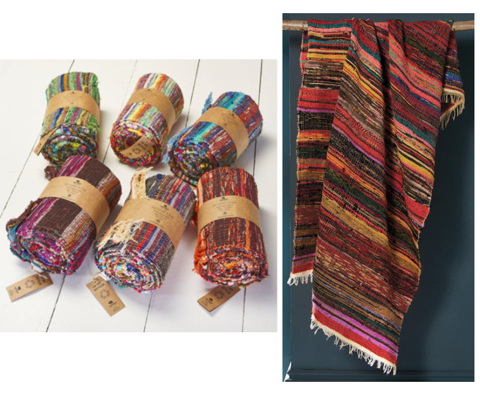 Soft recycled Sari throw