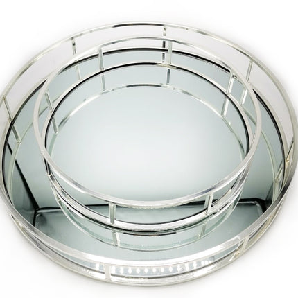 Spiegel-Rundtablett, Silber