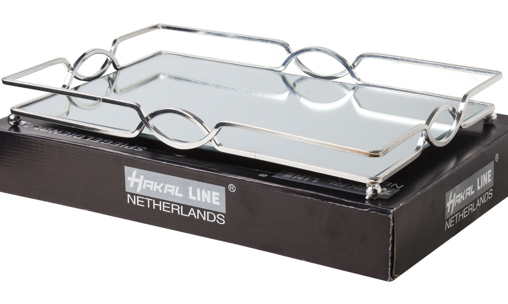 Mirrored Tray Silver 35*22