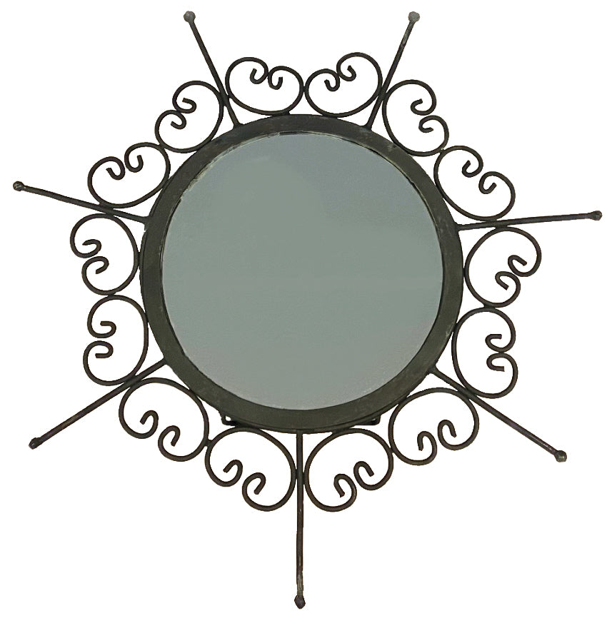 Moroccan handmade wrought iron wall mirror