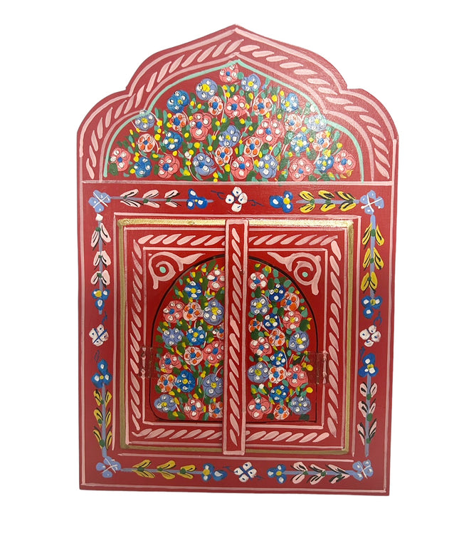 Marokkanischer bemalter Holzspiegel mit Türen