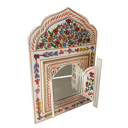 Marokkanischer bemalter Holzspiegel mit Türen