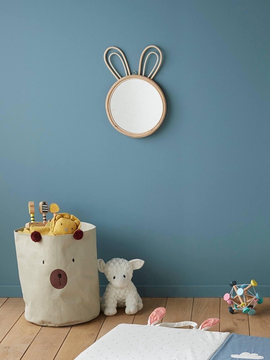 Spiegel konijn met bamboe rand – wanddecoratie voor de kinderkamer – foto 2