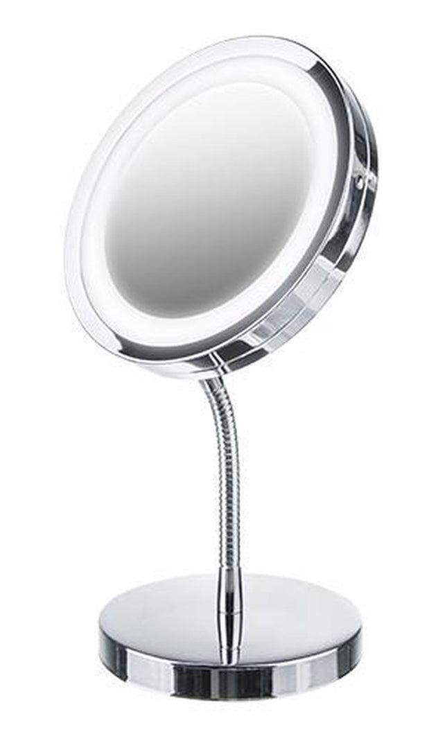 Make up spiegel - Spiegel met verlichting - 3x vergroting - 15 centimeter - Zilver