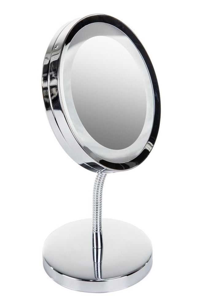 Make up spiegel - Spiegel met verlichting - 3x vergroting - 15 centimeter - Zilver