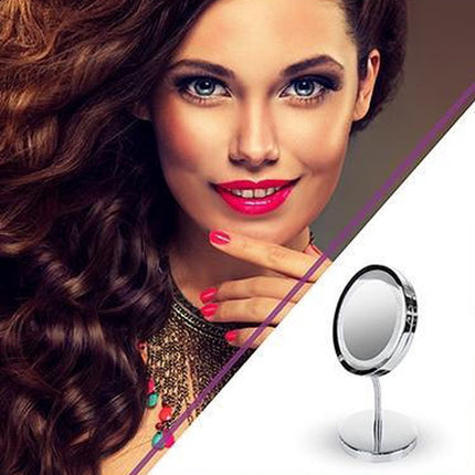 Make up spiegel - Spiegel met verlichting - 3x vergroting - 15 centimeter - Zilver