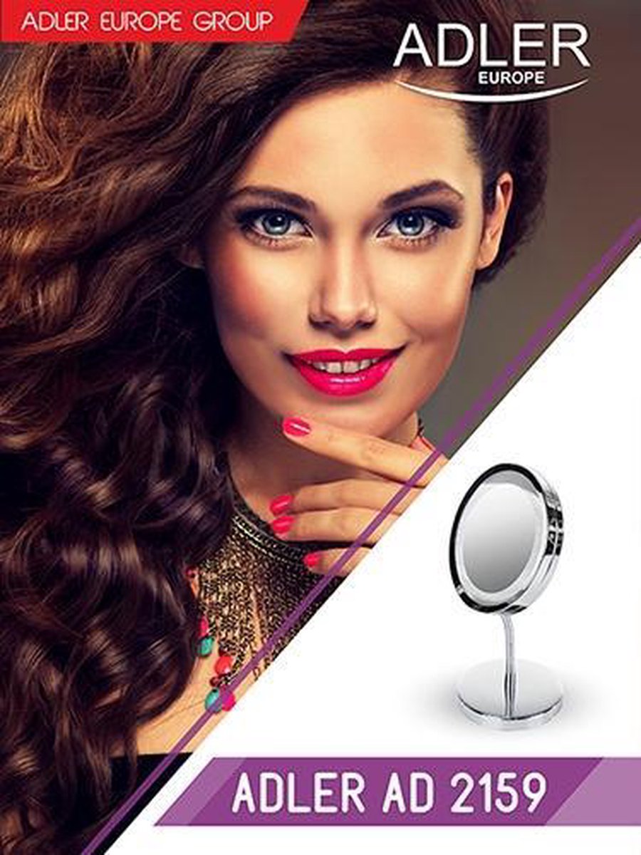 Miroir de maquillage - Miroir lumineux - Grossissement x3 - 15 centimètres - Argent