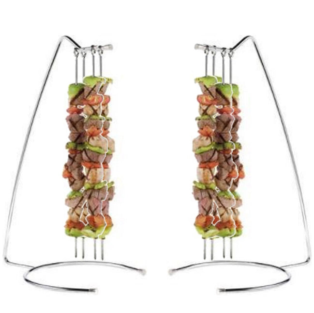 Spiesstandaard set van 2 met 10 spiesen – RVS spieshanger voor de BBQ