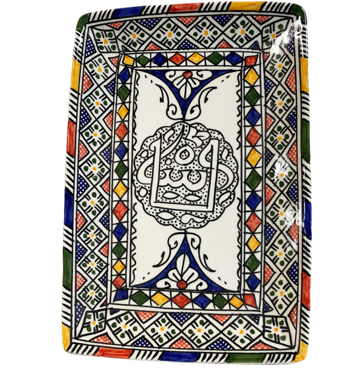 Earthenware Rectangular flat plate Fes 32X21CM