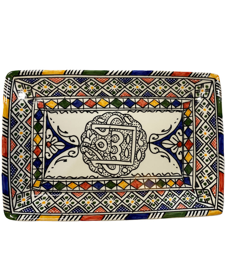 Earthenware Rectangular flat plate Fes 32X21CM