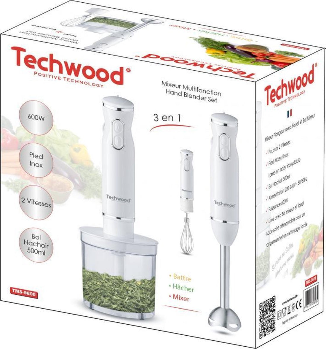 Techwood - Mixeur plongeant - 3-en-1