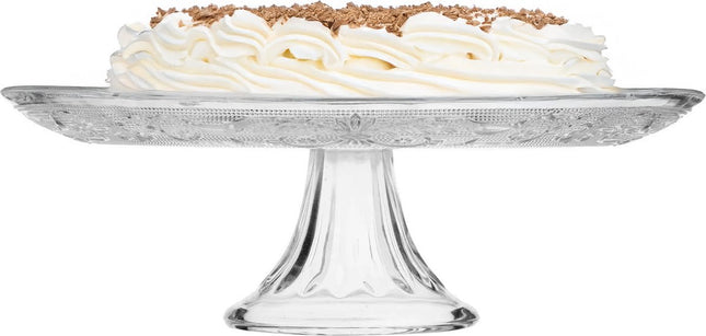 Taartplateau Renaissance - glas - 9 x 29 cm - op voet - gebakjes serveren en presenteren