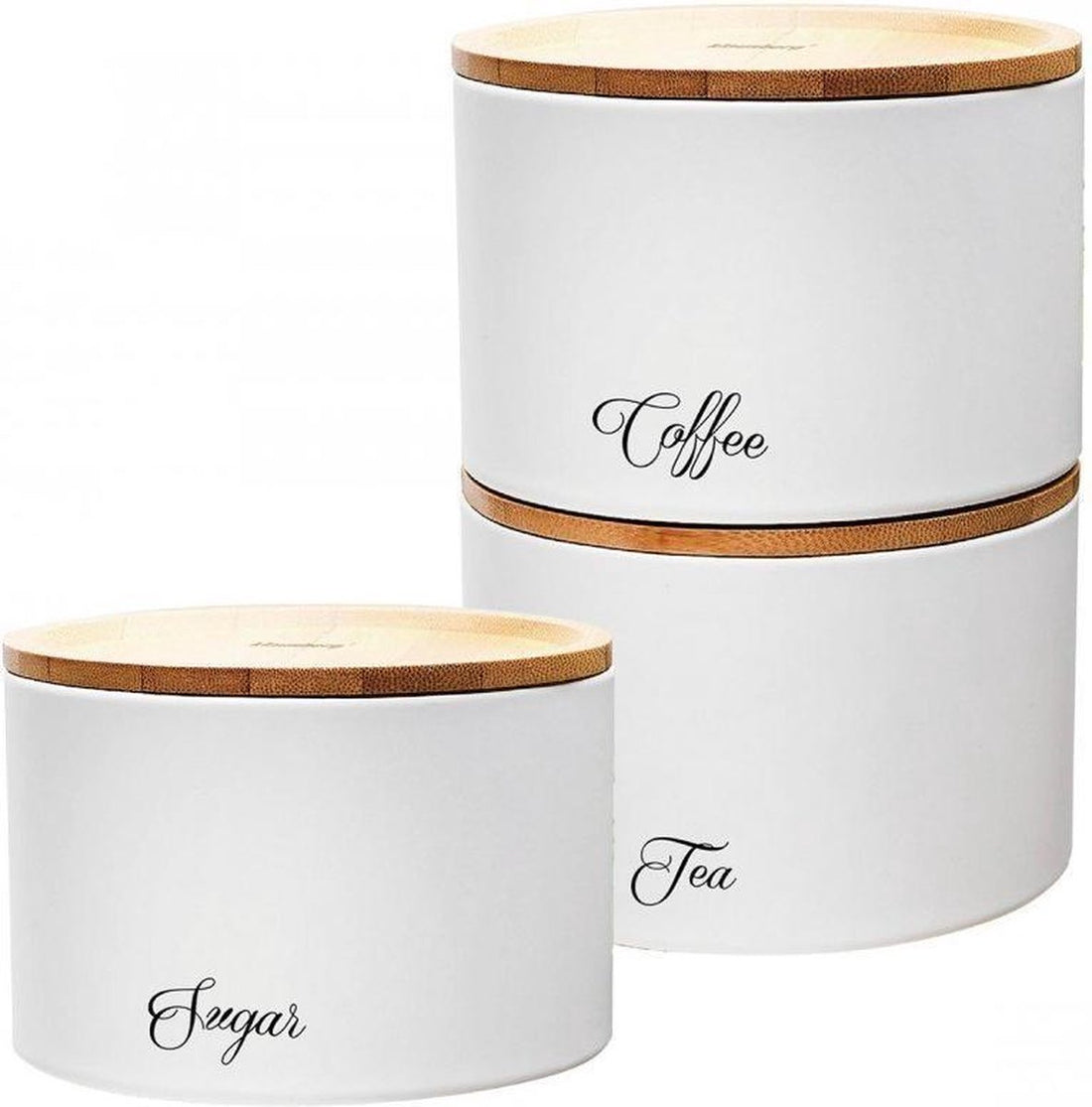 Klausberg 7507 voorraadpotten koffie, thee en suiker – set van 3, wit