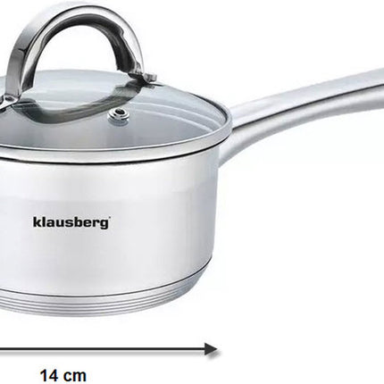 Stieltopf mit Deckel - Saucenpfanne - 14 cm - 1 Liter