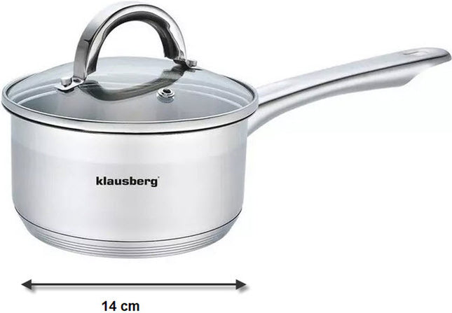Stieltopf mit Deckel - Saucenpfanne - 14 cm - 1 Liter