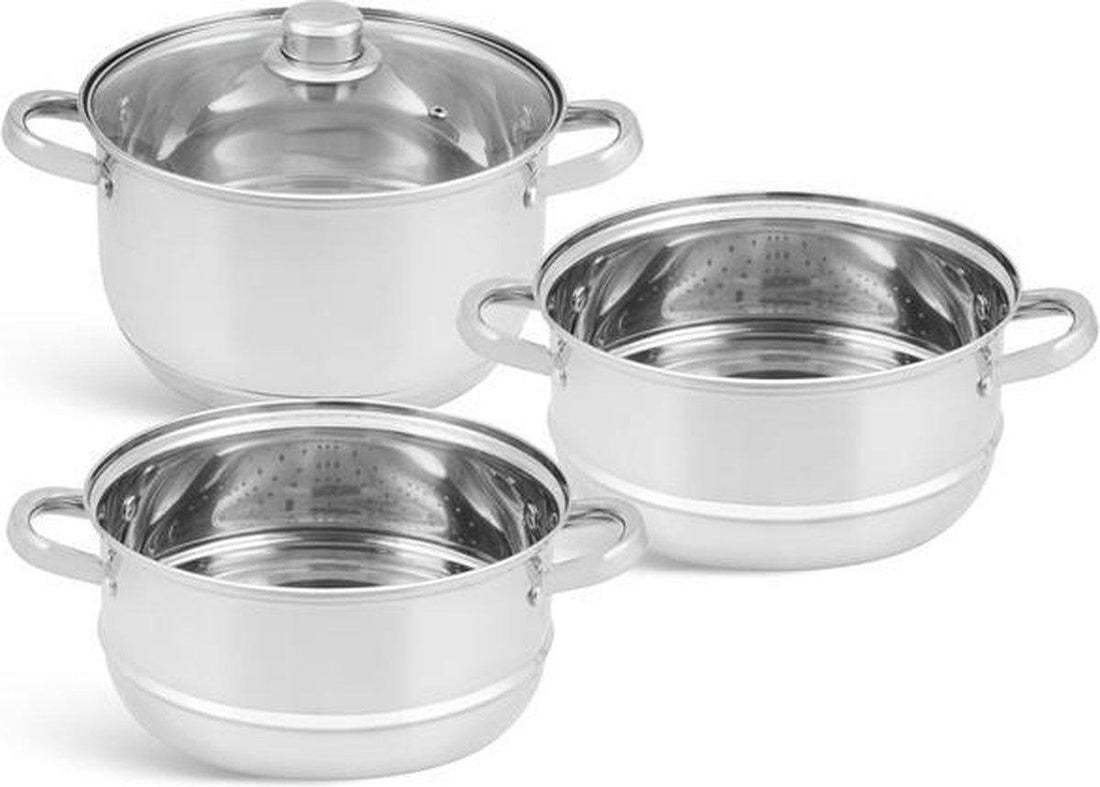 Edënbërg - Set de casseroles vapeur - Ø 20 cm - 4 pièces - Fond 9 couches