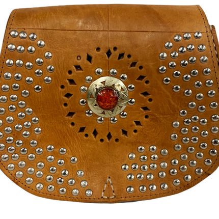 Marokkaanse lederen tas ornament studs