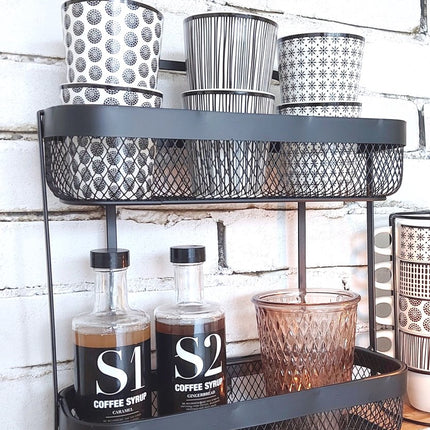 Stylingrek keuken zwart voor mokken en kruiden