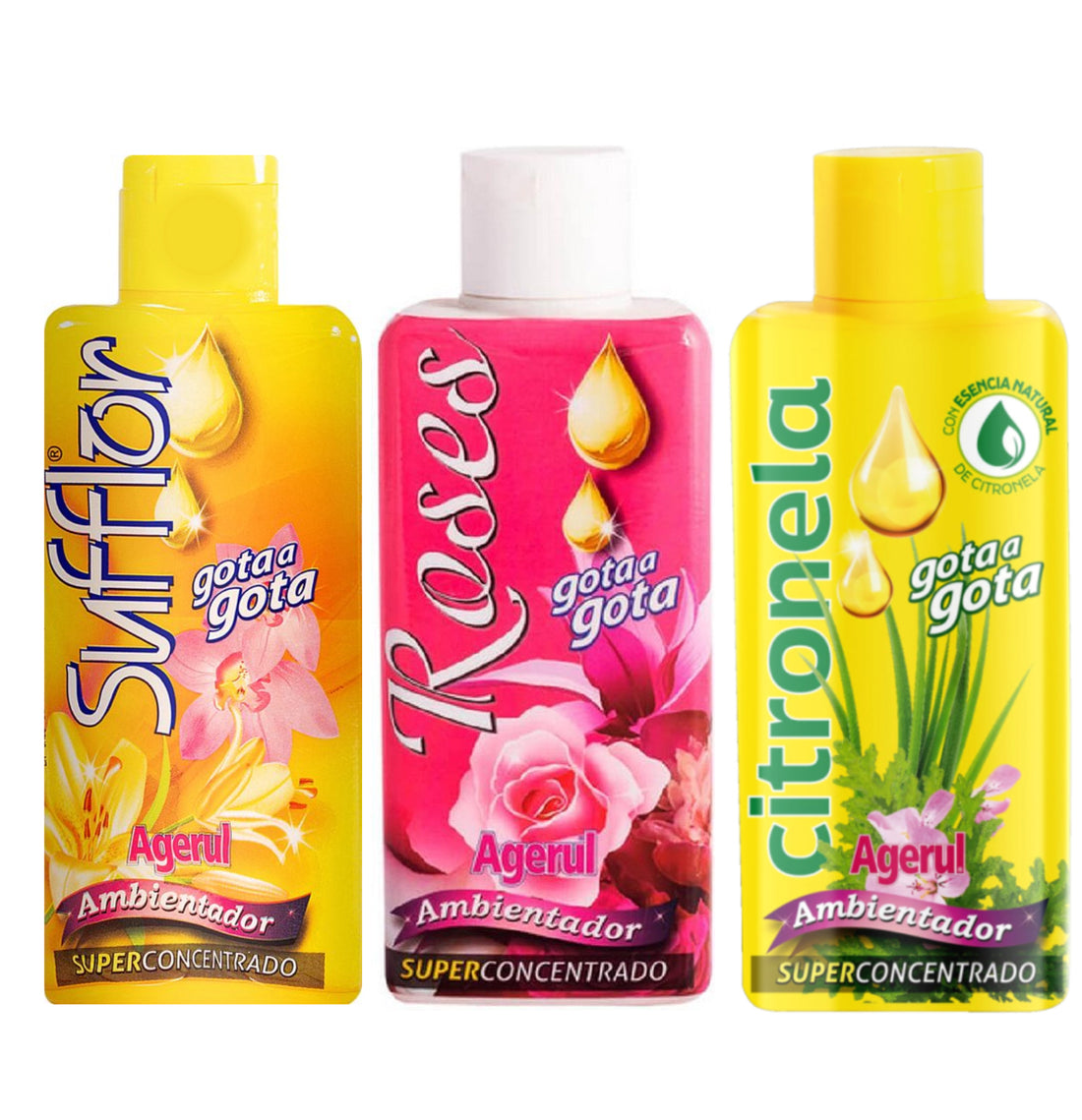 Gota Mix air freshener pack of 3 - Sufflor - Roses - Citronella