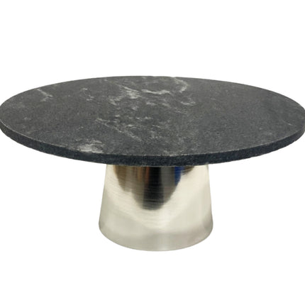 Runde Tortenplatte Marmor Tortenständer Ø 30 cm-schwarz